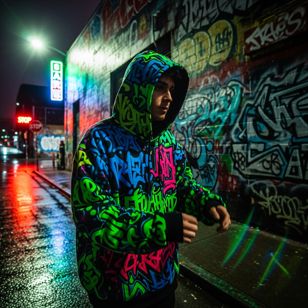 Street art inspired hoodie design