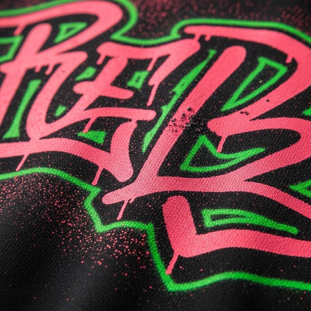 Graffiti style clothing detail