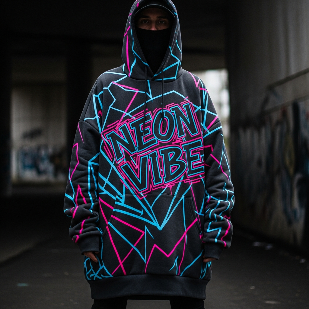 Neon Dreams hoodie with bold graphics