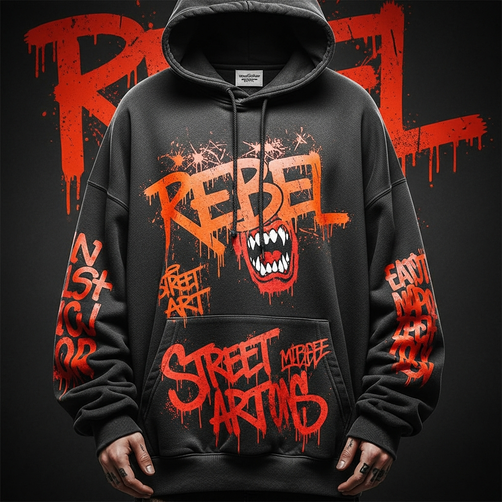 Rebel Spirit street art hoodie